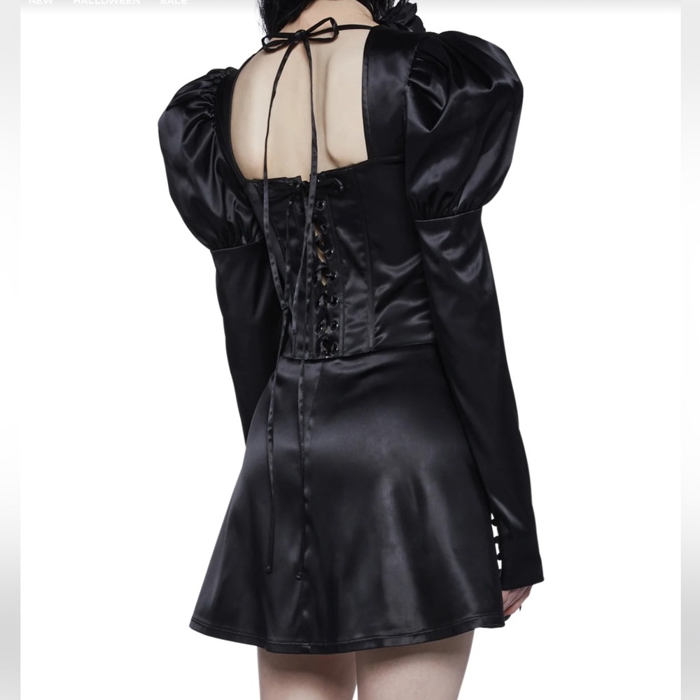 Satin Corset Lace up Dress